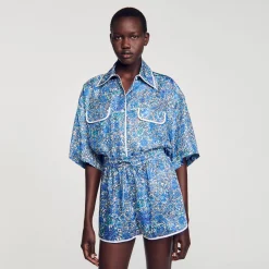 Sandro Paris Conjuntos<Pantalon Corto Con Estampado De Flores
