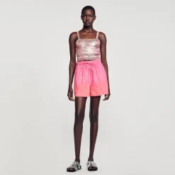 Sandro Paris Conjuntos<Pantalon Corto Con Strass