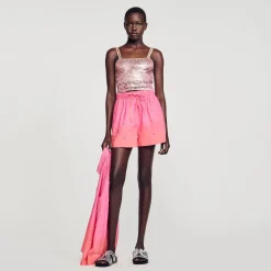 Sandro Paris Conjuntos<Pantalon Corto Con Strass