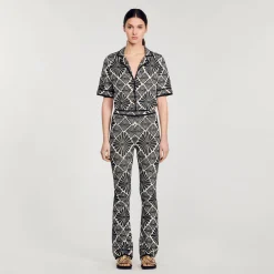 Sandro Paris Conjuntos<Pantalon De Jacquard Con Flores