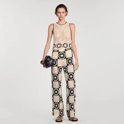 Sandro Paris Pantalones<Pantalon De Punto De Ganchillo