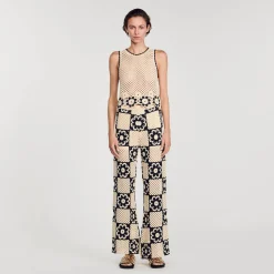 Sandro Paris Pantalones<Pantalon De Punto De Ganchillo