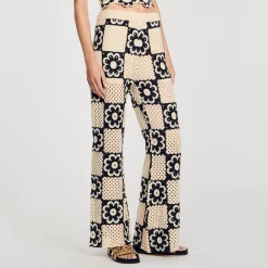 Sandro Paris Pantalones<Pantalon De Punto De Ganchillo