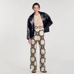 Sandro Paris Pantalones<Pantalon De Punto De Ganchillo