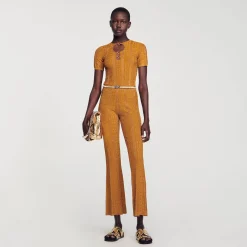 Sandro Paris Conjuntos<Pantalon De Punto Metalizado