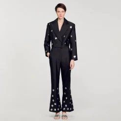Sandro Paris Conjuntos<Pantalon Satinado Con Lentejuelas