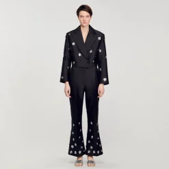 Sandro Paris Conjuntos<Pantalon Satinado Con Lentejuelas