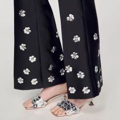 Sandro Paris Conjuntos<Pantalon Satinado Con Lentejuelas