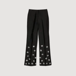 Sandro Paris Conjuntos<Pantalon Satinado Con Lentejuelas