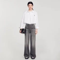 Sandro Paris Vaqueros<Pantalon Vaquero Destenido Acampanado