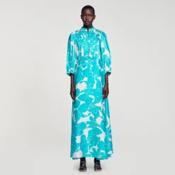 Sandro Paris Vestidos<Robe Longue Fluide A Imprime Fleuri