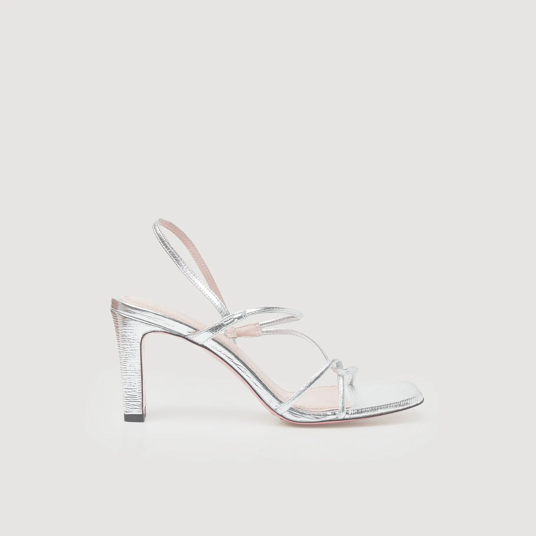 Sandro Paris Sandalias De Tacón<Sandalias De Piel Metalizada