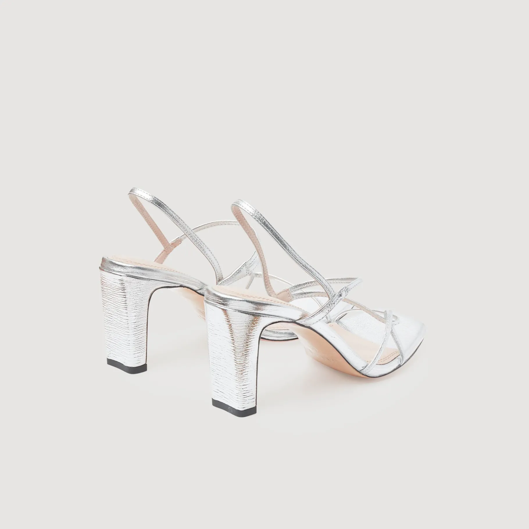 Sandro Paris Sandalias De Tacón<Sandalias De Piel Metalizada