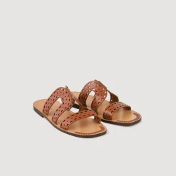 Sandro Paris Sandalias<Sandalias Planas De Cuero Perforado
