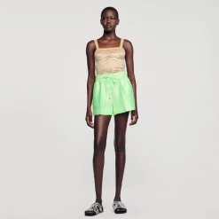 Sandro Paris Conjuntos<Short Ancho Satinado