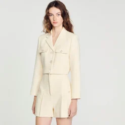 Sandro Paris Trajes<Short De Talle Alto De Tweed