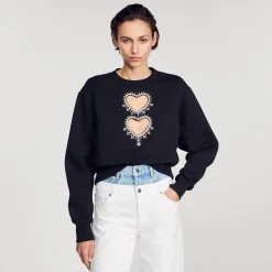 Sandro Paris Sudaderas<Sudadera Con Corazones De Brillantes