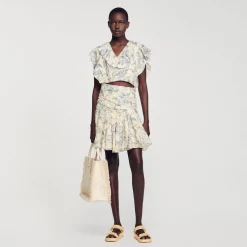 Sandro Paris Conjuntos<Top Con Flores Y Volantes