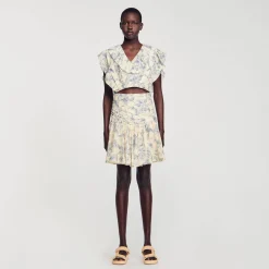 Sandro Paris Conjuntos<Top Con Flores Y Volantes