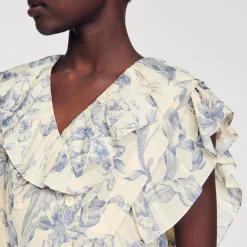 Sandro Paris Conjuntos<Top Con Flores Y Volantes