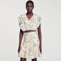 Sandro Paris Conjuntos<Top Con Flores Y Volantes