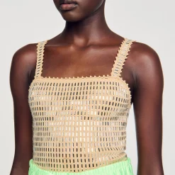 Sandro Paris Jerseys & Cárdigans<Top Con Strass