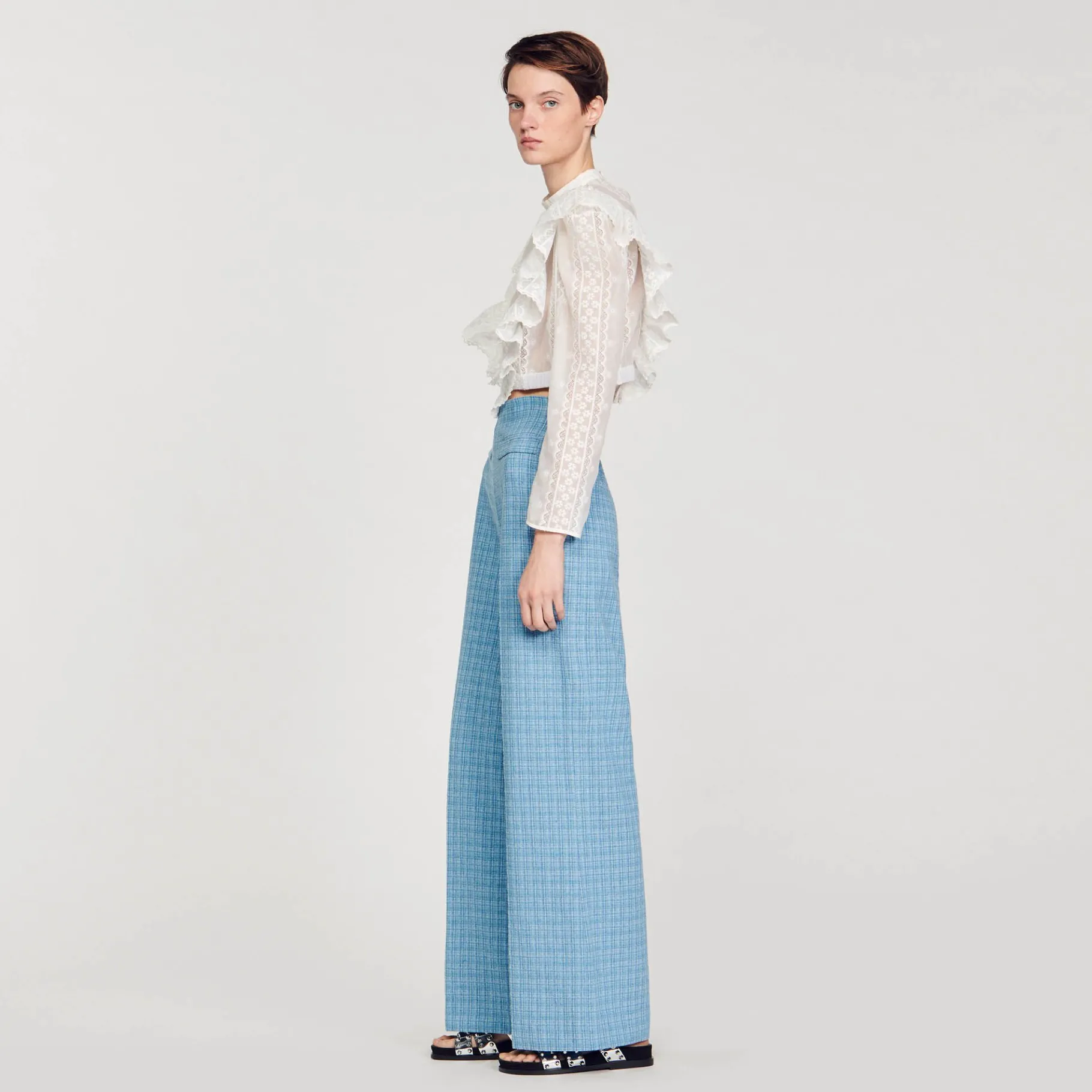 Sandro Paris Tops & Camisas<Top Corto Con Bordado Ingles