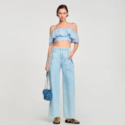 Sandro Paris Tops & Camisas<Top Corto Con Volante