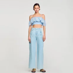 Sandro Paris Tops & Camisas<Top Corto Con Volante