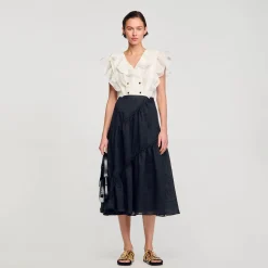 Sandro Paris Tops & Camisas<Top Corto Con Volantes