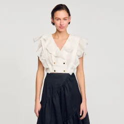Sandro Paris Tops & Camisas<Top Corto Con Volantes
