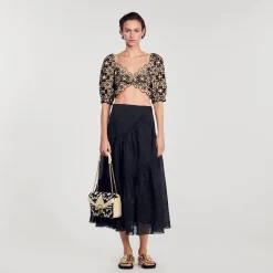 Sandro Paris Tops & Camisas<Top Corto De Bordado Ingles