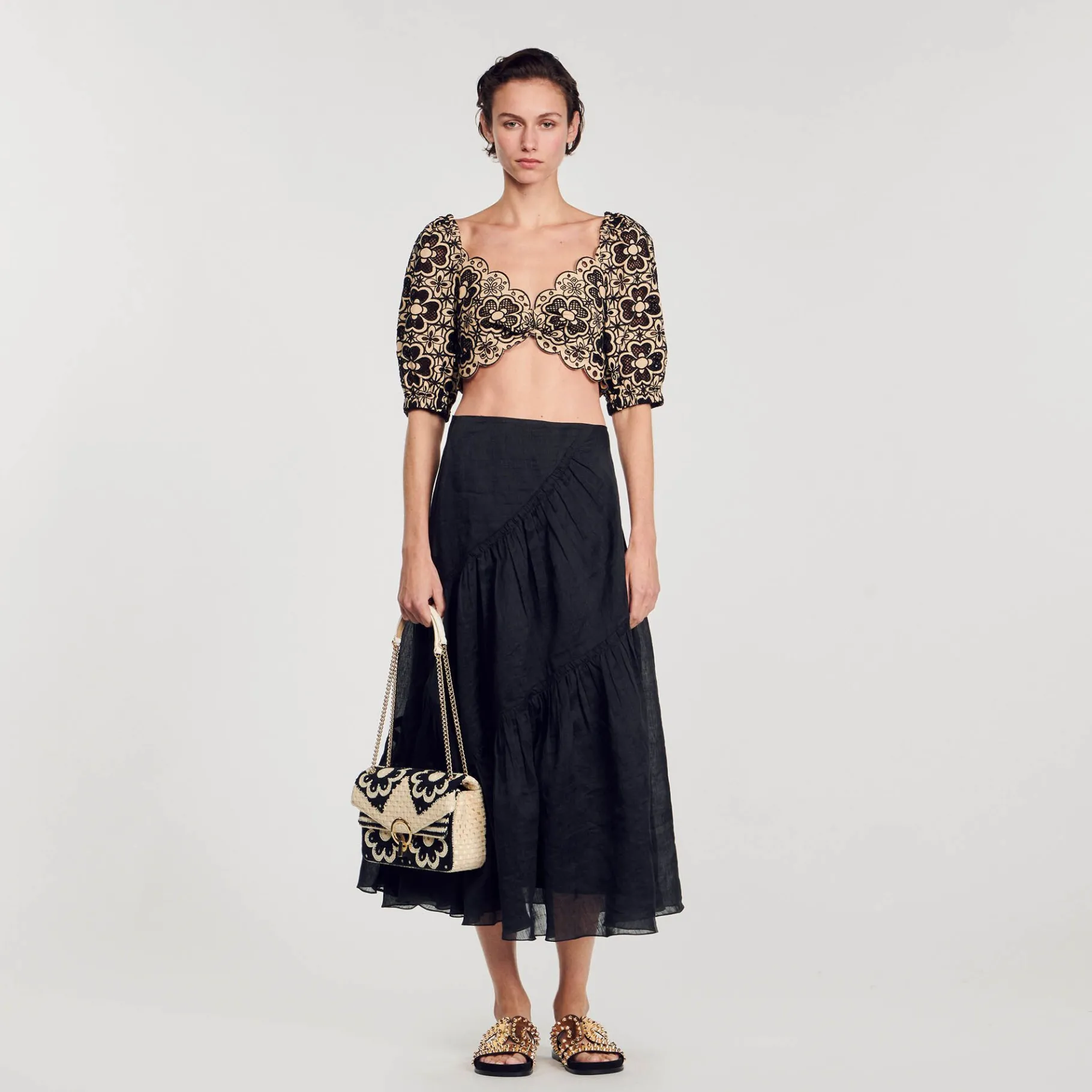 Sandro Paris Tops & Camisas<Top Corto De Bordado Ingles