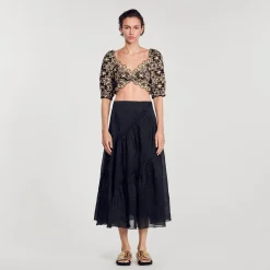 Sandro Paris Tops & Camisas<Top Corto De Bordado Ingles