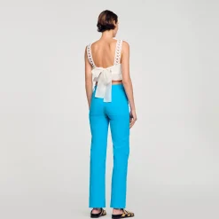 Sandro Paris Tops & Camisas<Top Corto De Mezcla De Lino