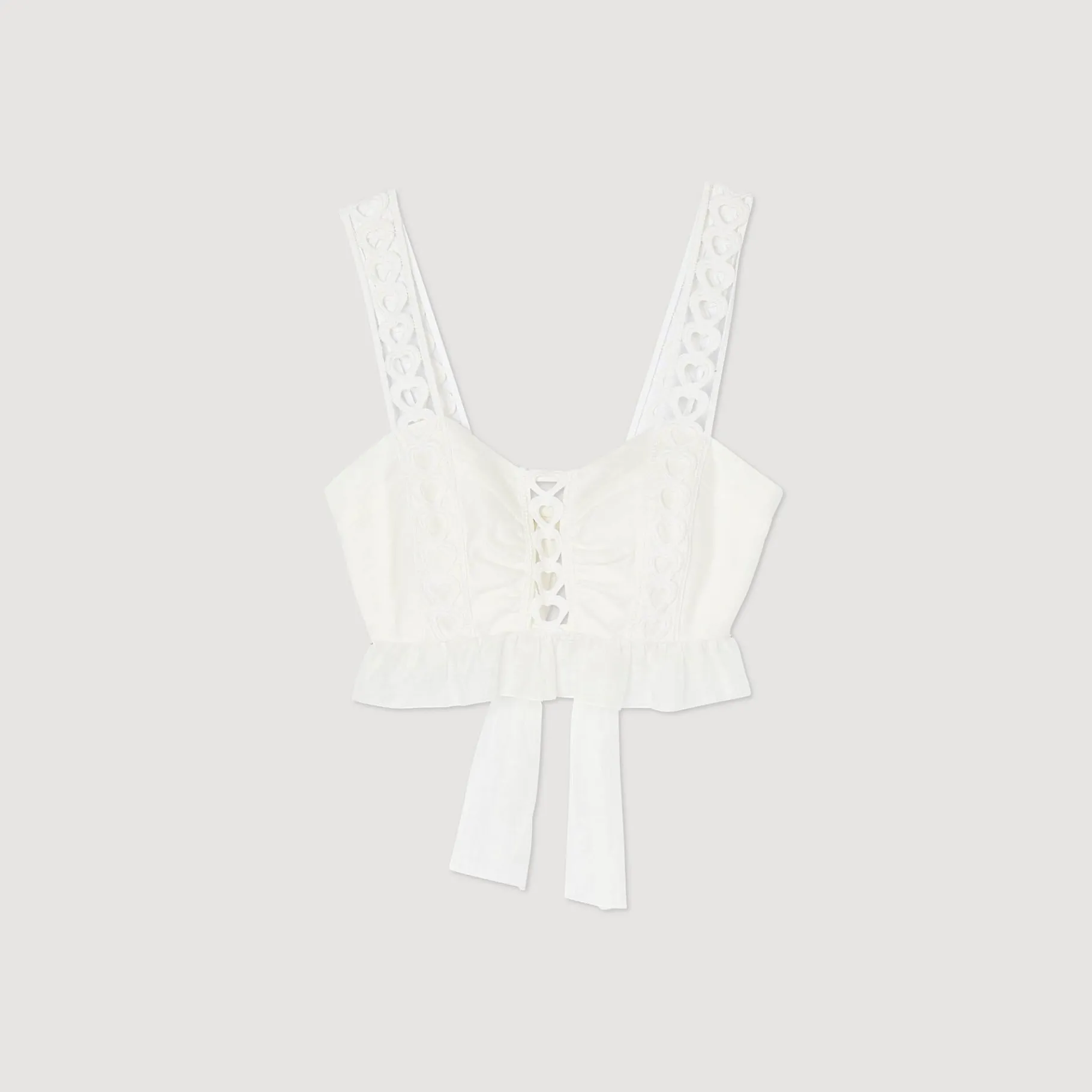 Sandro Paris Tops & Camisas<Top Corto De Mezcla De Lino