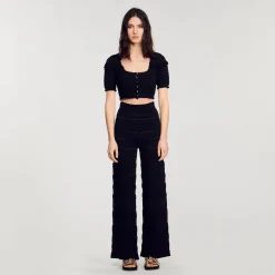 Sandro Paris Conjuntos<Top Corto De Punto