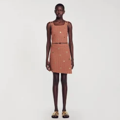 Sandro Paris Conjuntos<Top Corto De Punto Con Piezas