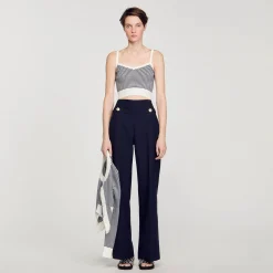 Sandro Paris Conjuntos<Top De Punto A Rayas