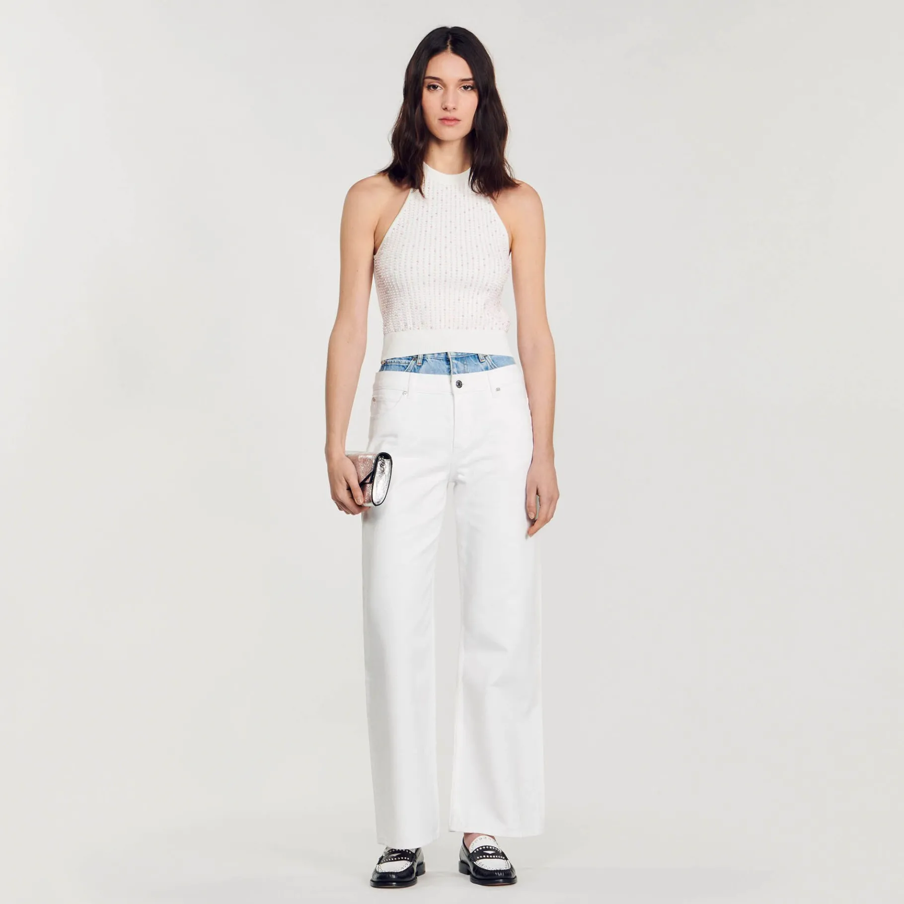 Sandro Paris Jerseys & Cárdigans<Top De Punto Decorado Con Perlas