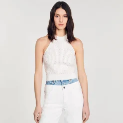 Sandro Paris Jerseys & Cárdigans<Top De Punto Decorado Con Perlas