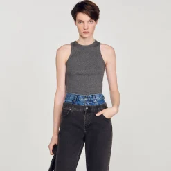 Sandro Paris Camisetas<Top De Tirantes Con Sisas Americanas