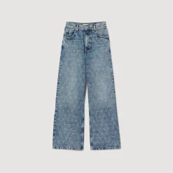 Sandro Paris Vaqueros<Vaquero Ancho Con Corazones De Strass