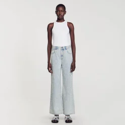 Sandro Paris Vaqueros<Vaquero Decorado Con Brillantes