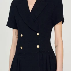 Sandro Paris Vestidos<Vestido Abrigo Corto De Tweed