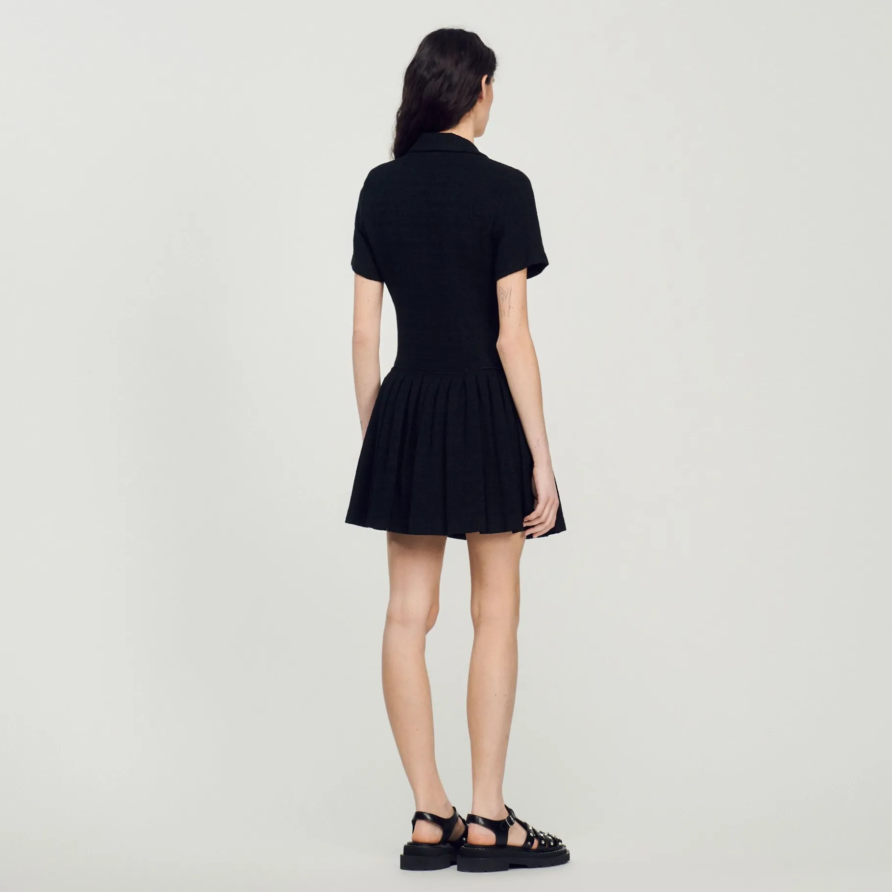 Sandro Paris Vestidos<Vestido Abrigo Corto De Tweed