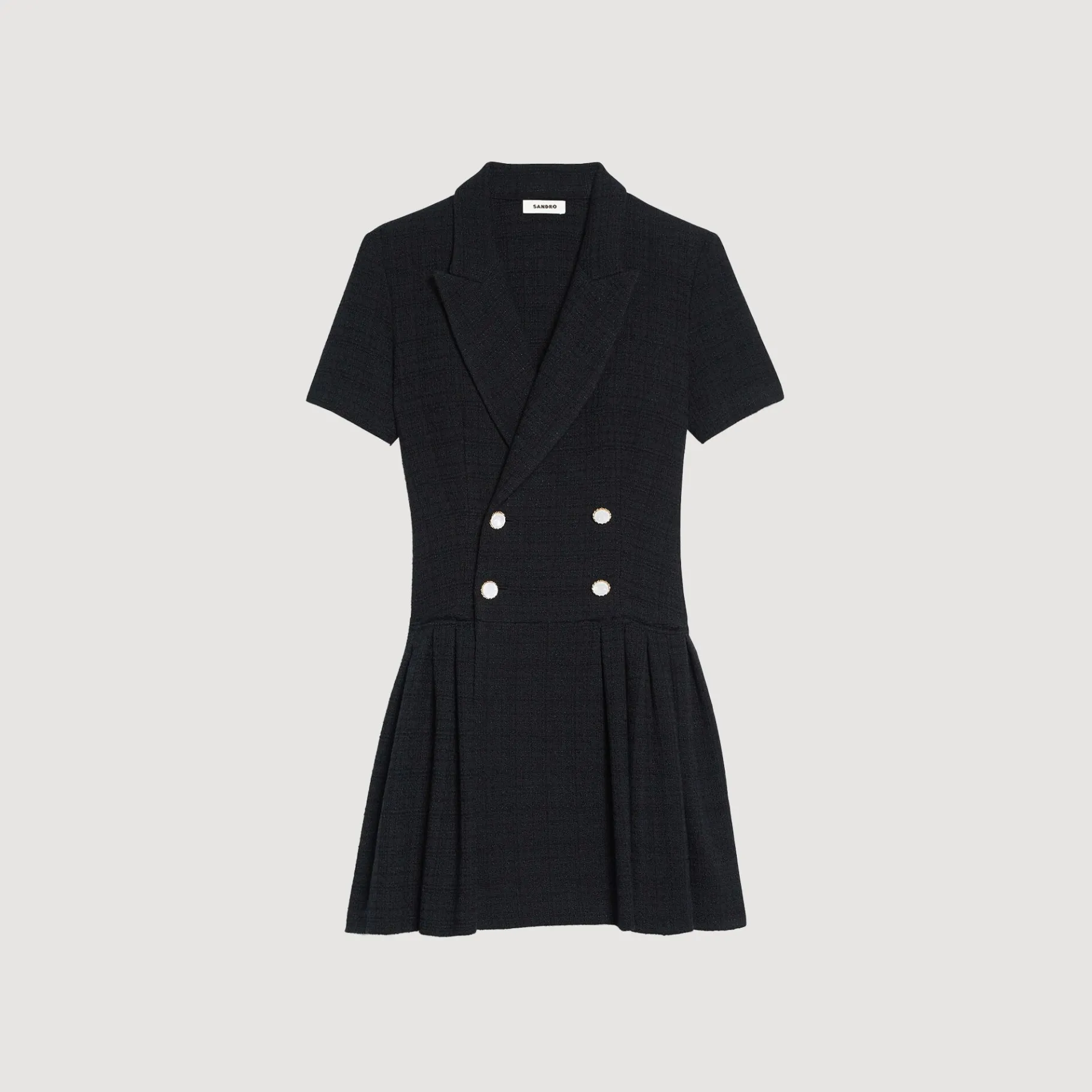 Sandro Paris Vestidos<Vestido Abrigo Corto De Tweed