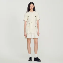 Sandro Paris Vestidos<Vestido Abrigo De Lana Efecto Tweed