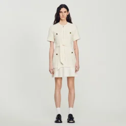 Sandro Paris Vestidos<Vestido Abrigo De Lana Efecto Tweed