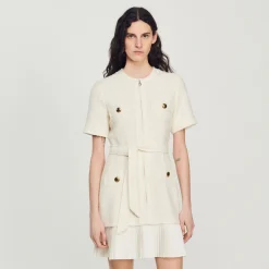 Sandro Paris Vestidos<Vestido Abrigo De Lana Efecto Tweed